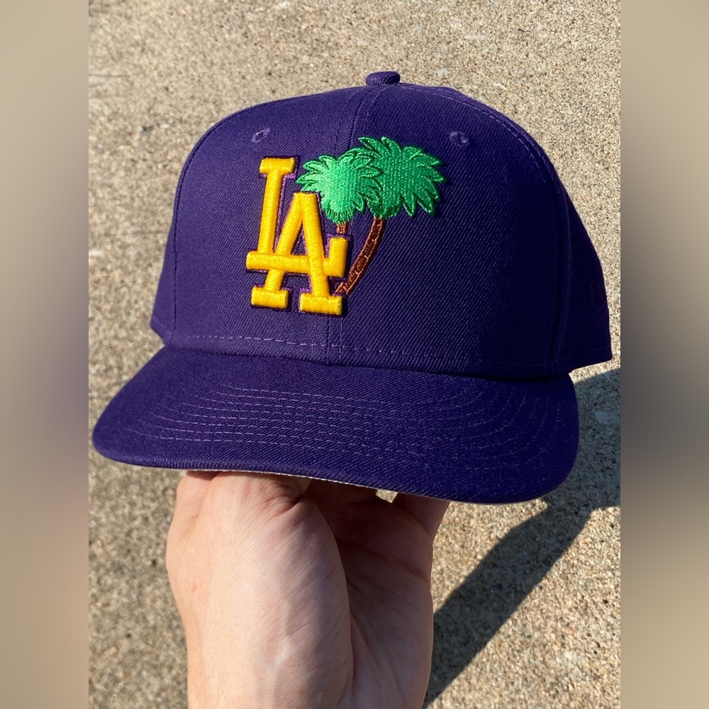 LA Dodgers fitted cap (Lakers colorway). New Era 5950 from HatClub.